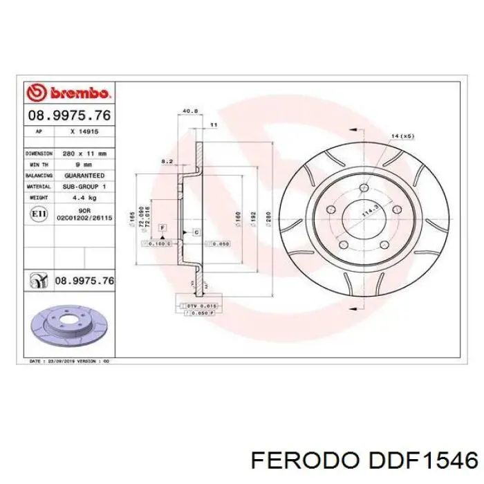 Тормозные диски DDF1546 Ferodo