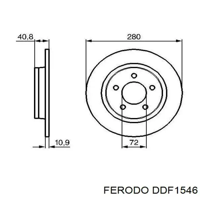 DDF1546 Ferodo диск тормозной задний