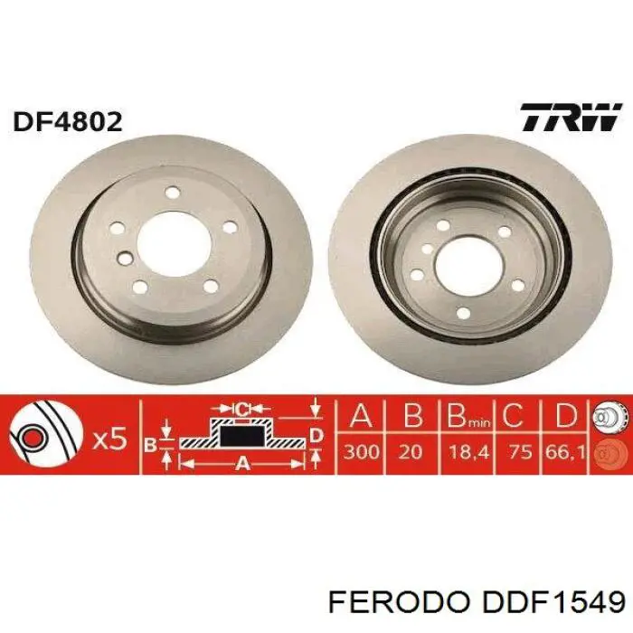 Задний тормозной диск Ferodo DDF1549 цена, от 48.76 USD