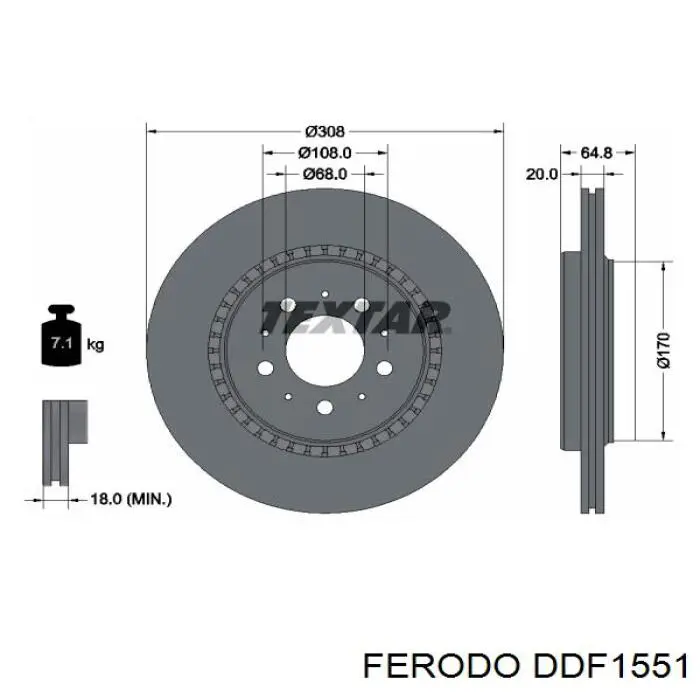 Тормозные диски DDF1551 Ferodo