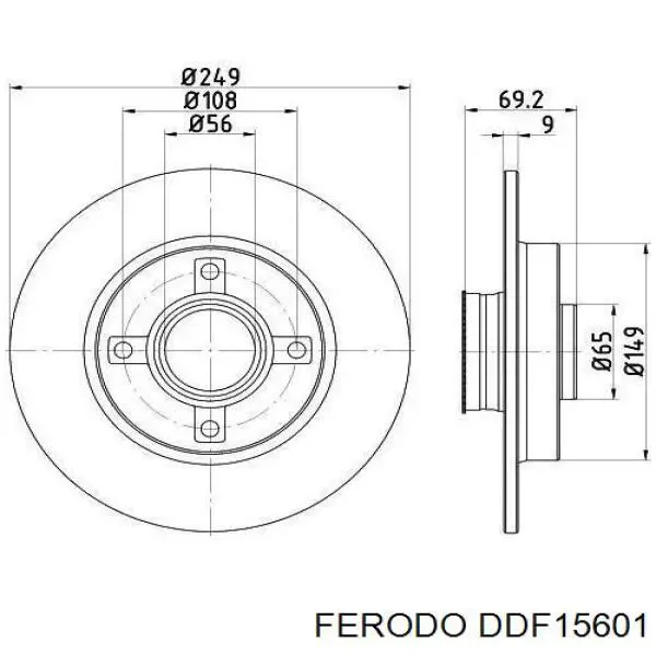 Купить DDF15601 Ferodo Диск тормозной задний