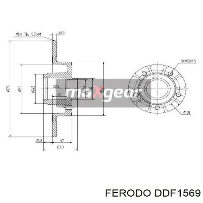 DDF1569 Ferodo Дисковый тормоз
