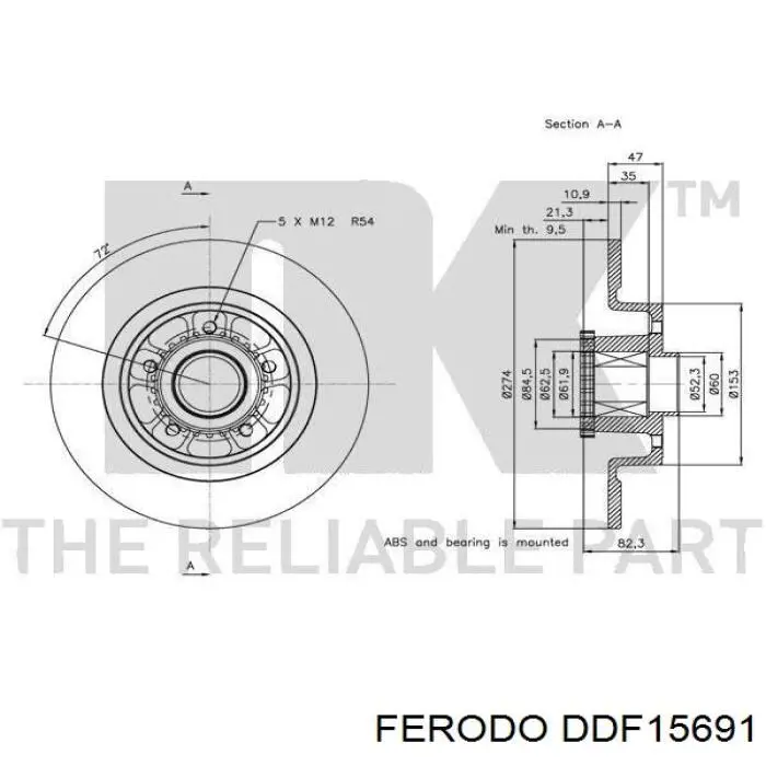 Тормозные диски DDF15691 Ferodo