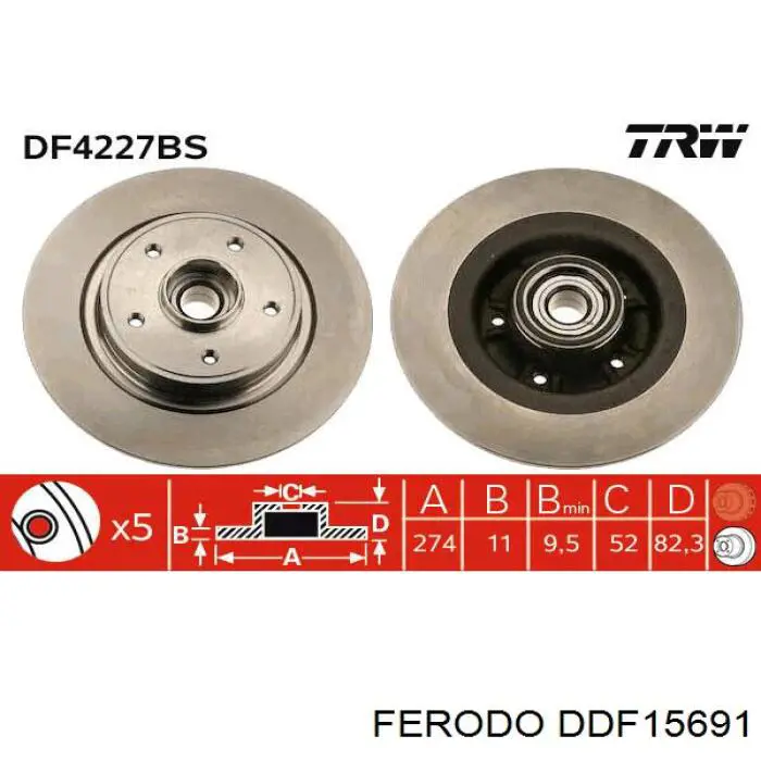 Тормозные диски DDF15691 Ferodo