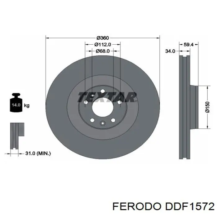 DDF1572 Ferodo тормозные диски