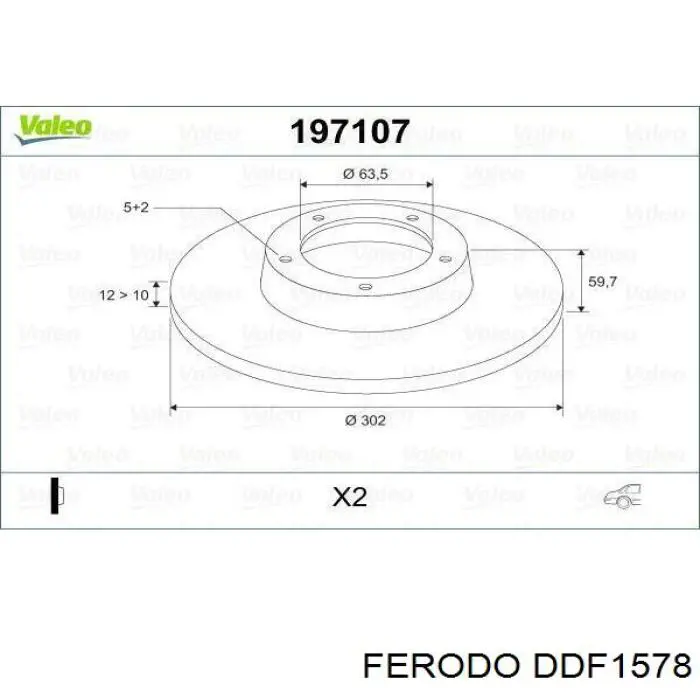 Задний дисковый тормоз Ferodo DDF1578