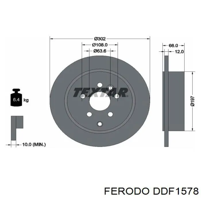 Купить DDF1578 Ferodo Диск тормозной задний