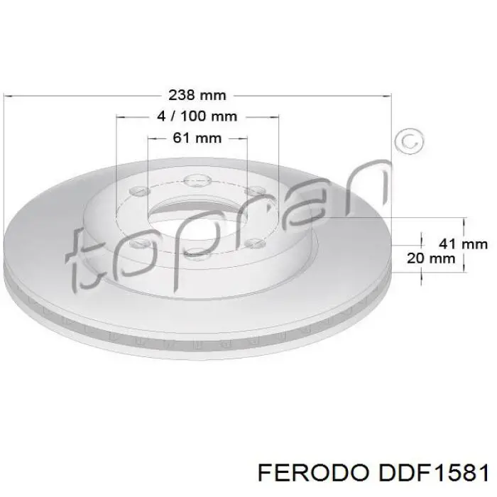 Купить DDF1581 Ferodo Диск тормозной задний