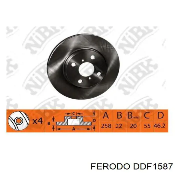 Купить DDF1587 Ferodo Ротор тормозной