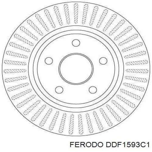 Тормоз дисковый передний Ferodo DDF1593C1 цена, от 56.92 USD