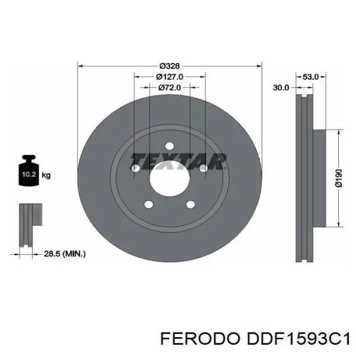 Передний тормозной диск Ferodo DDF1593C1