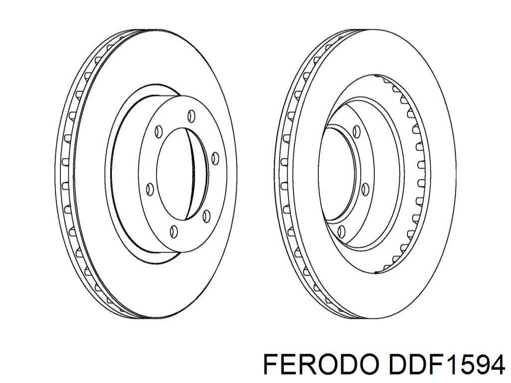 Freno de disco delantero DDF1594 Ferodo