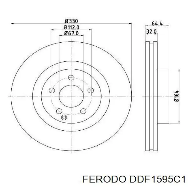 Передние тормозные диски DDF1595C1 Ferodo