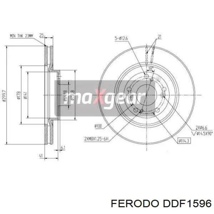 DDF1596 Ferodo Диск тормозной передний