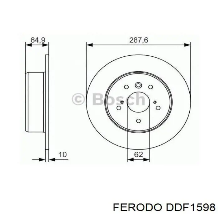 Задний тормозной диск Ferodo DDF1598 цена, от 40.47 USD