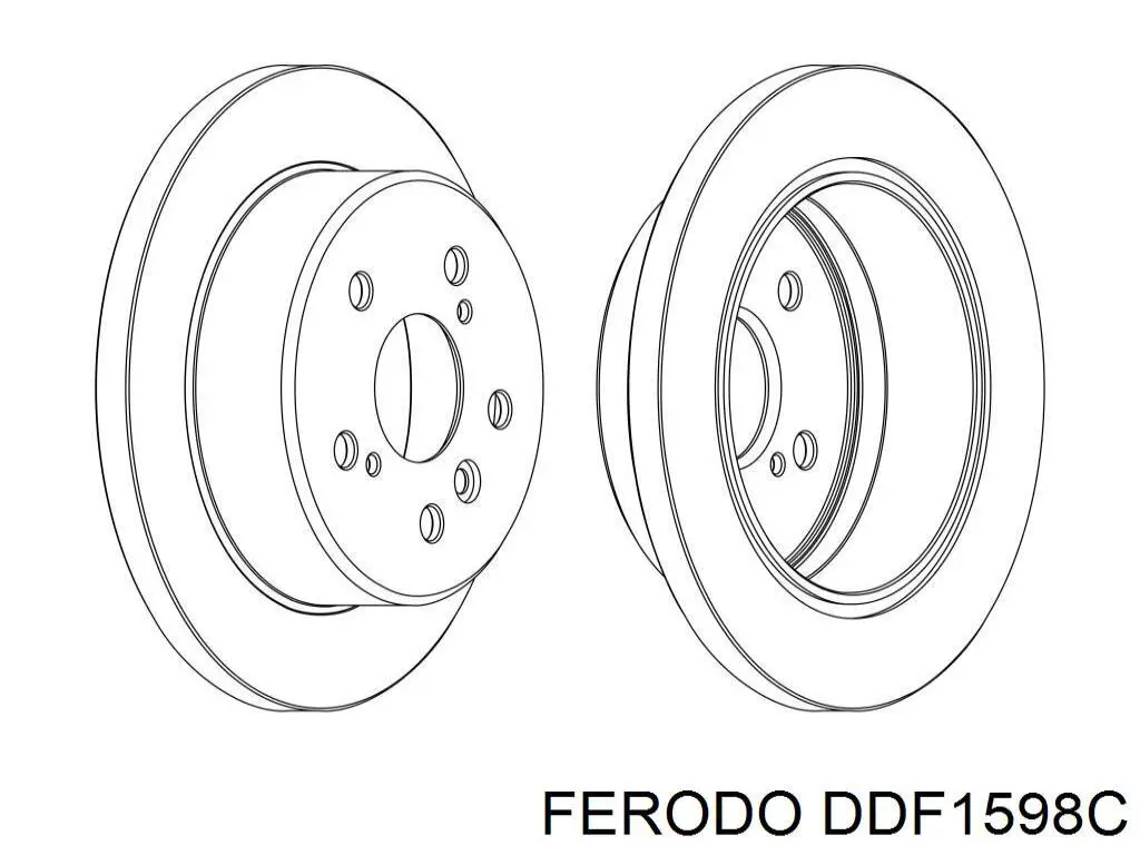 DDF1598C Ferodo диск тормозной задний