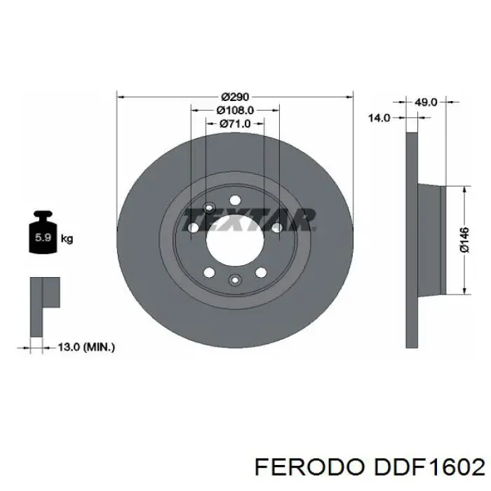 DDF1602 Ferodo тормозные диски