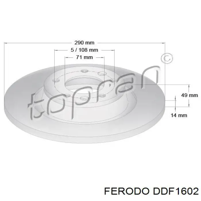 Задний тормозной диск Ferodo DDF1602 цена, от 45.09 USD