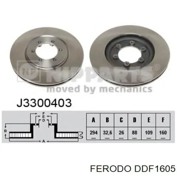 Купить DDF1605 Ferodo Ротор тормозной