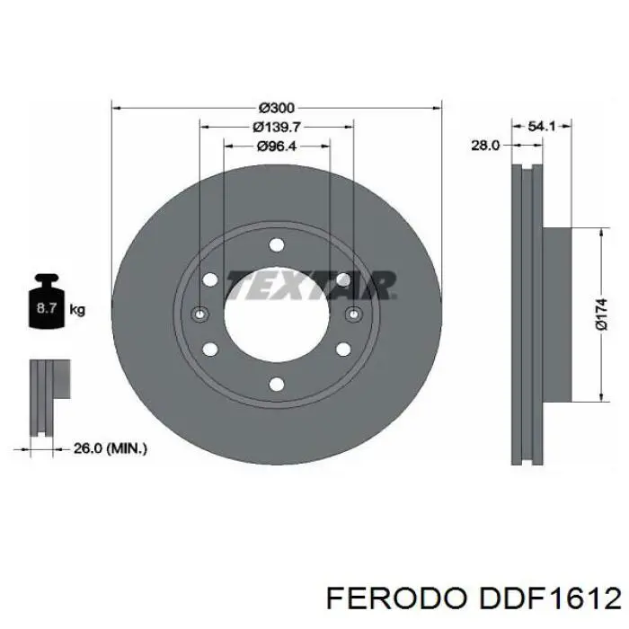 Тормоз дисковый передний Ferodo DDF1612 цена, от 58.20 USD