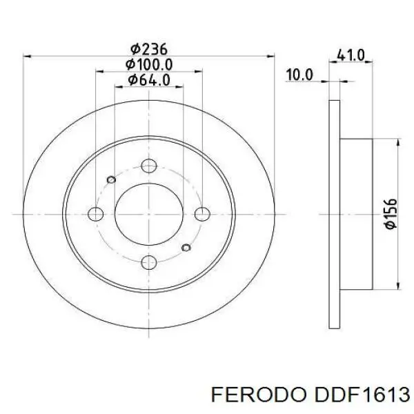 DDF1613 Ferodo диск тормозной задний
