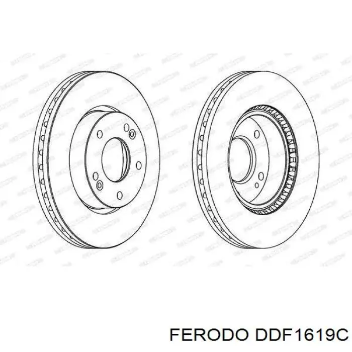 DDF1619C Ferodo disco do freio dianteiro
