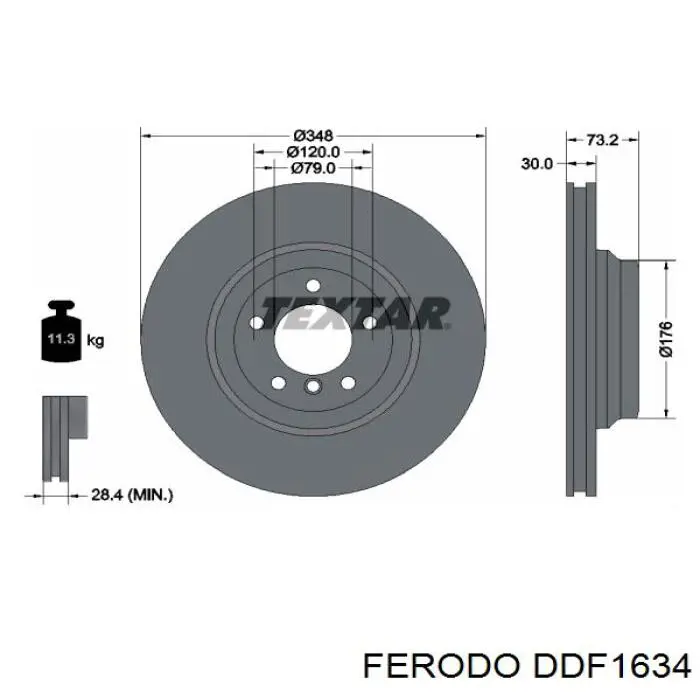 DDF1634 Ferodo диск тормозной передний