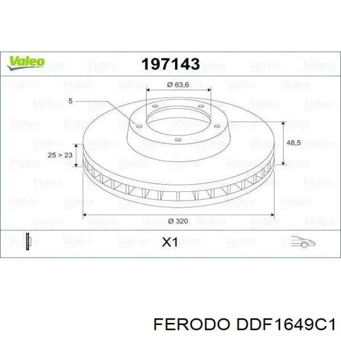 DDF1649C1 Ferodo Диск тормозной передний