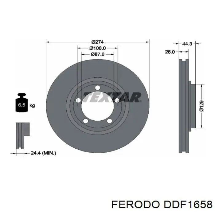 Купить DDF1658 Ferodo Ротор тормозной