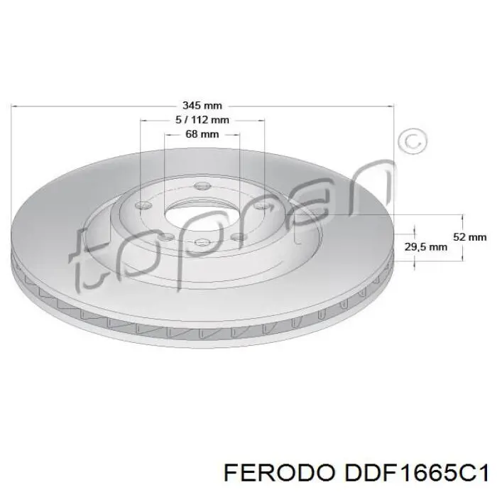 DDF1665C1 Ferodo Диск тормозной передний