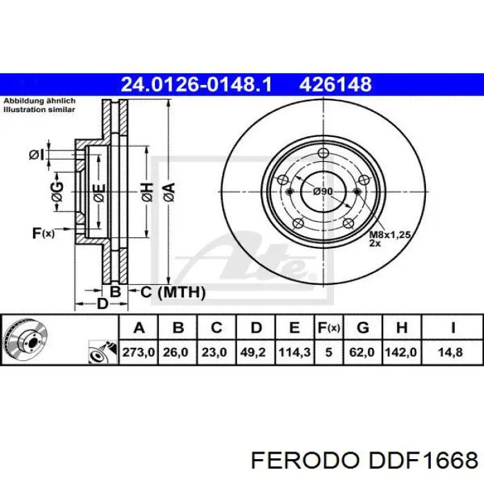 Купить DDF1668 Ferodo Ротор тормозной