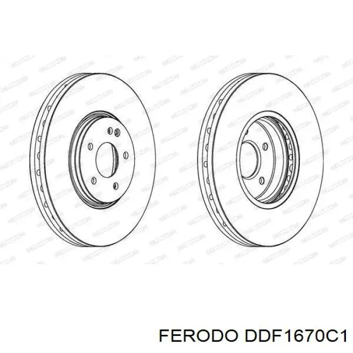 Передние тормозные диски DDF1670C1 Ferodo