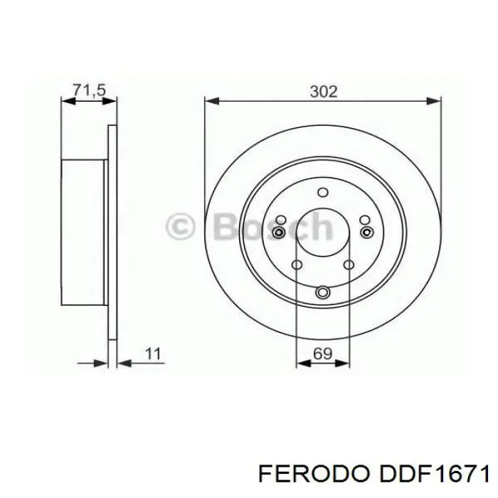 Задний тормозной диск Ferodo DDF1671 цена, от 46.82 USD