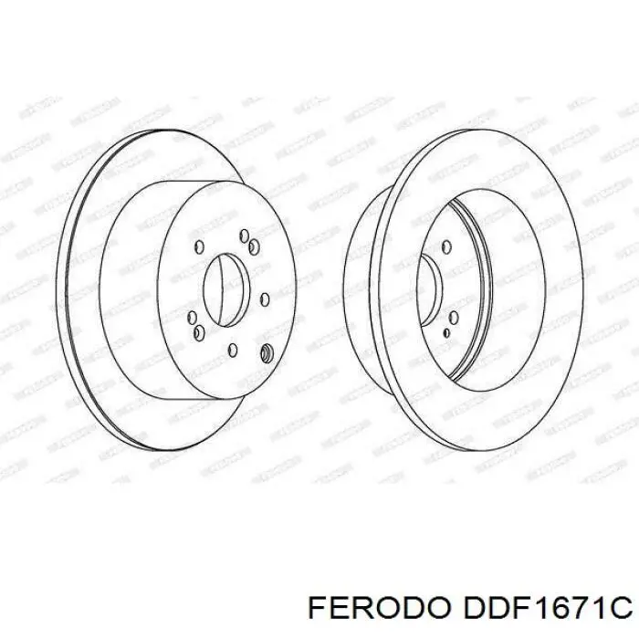 DDF1671C Ferodo disco do freio traseiro
