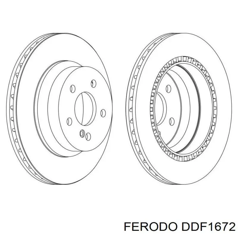 Disco de freno trasero DDF1672 Ferodo
