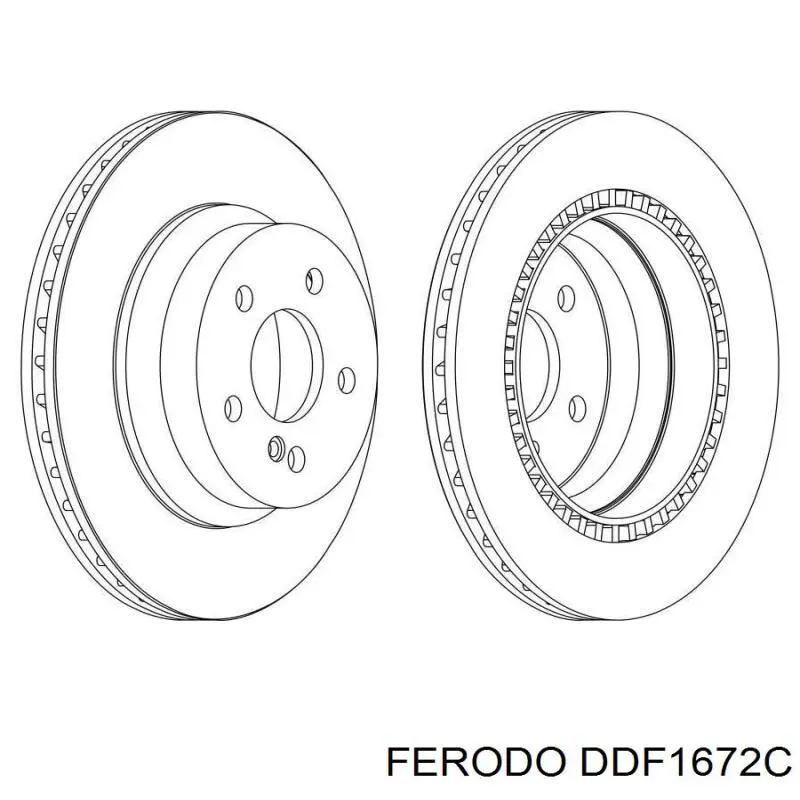 Disco de freno trasero DDF1672C Ferodo
