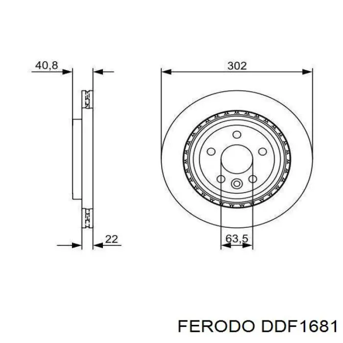 Задний дисковый тормоз Ferodo DDF1681