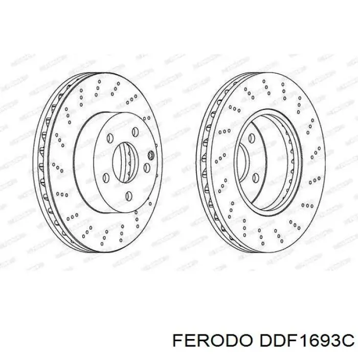 Передние тормозные диски DDF1693C Ferodo