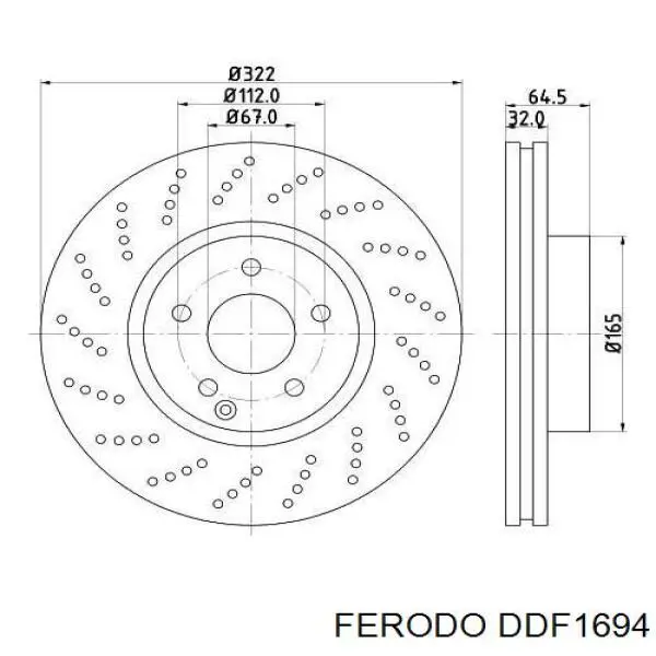 DDF1694 Ferodo Диск тормозной передний