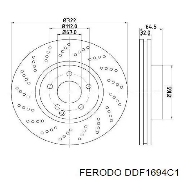 Передний тормозной диск Ferodo DDF1694C1