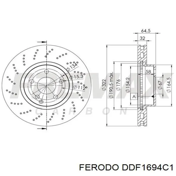 Купить DDF1694C1 Ferodo Ротор тормозной