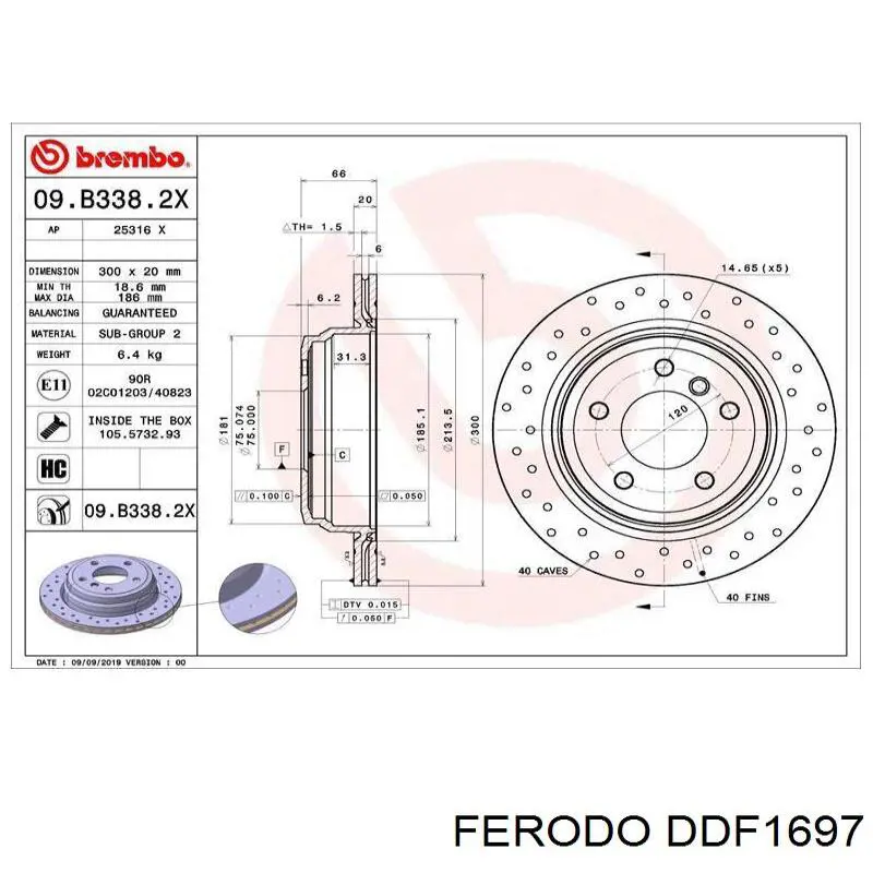 Тормозные диски DDF1697 Ferodo
