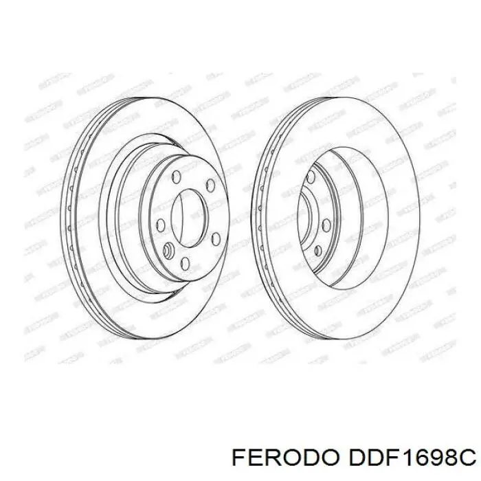 Disco de freno trasero DDF1698C Ferodo