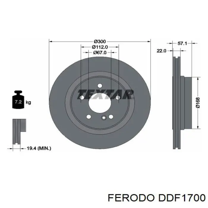 DDF1700 Ferodo тормозные диски