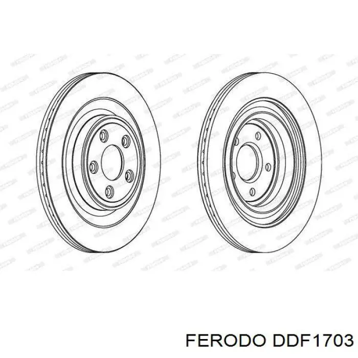 Disco de freno trasero DDF1703 Ferodo