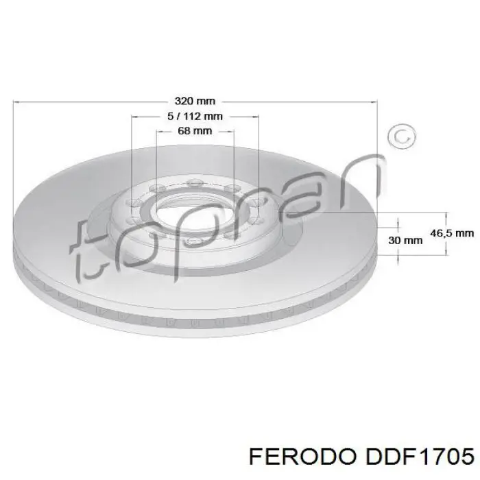 Тормоз дисковый передний Ferodo DDF1705 цена, от 66.10 USD