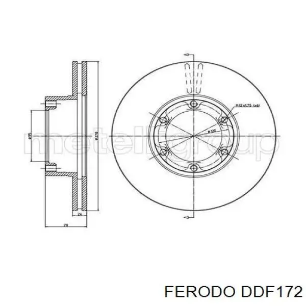 Freno de disco delantero DDF172 Ferodo