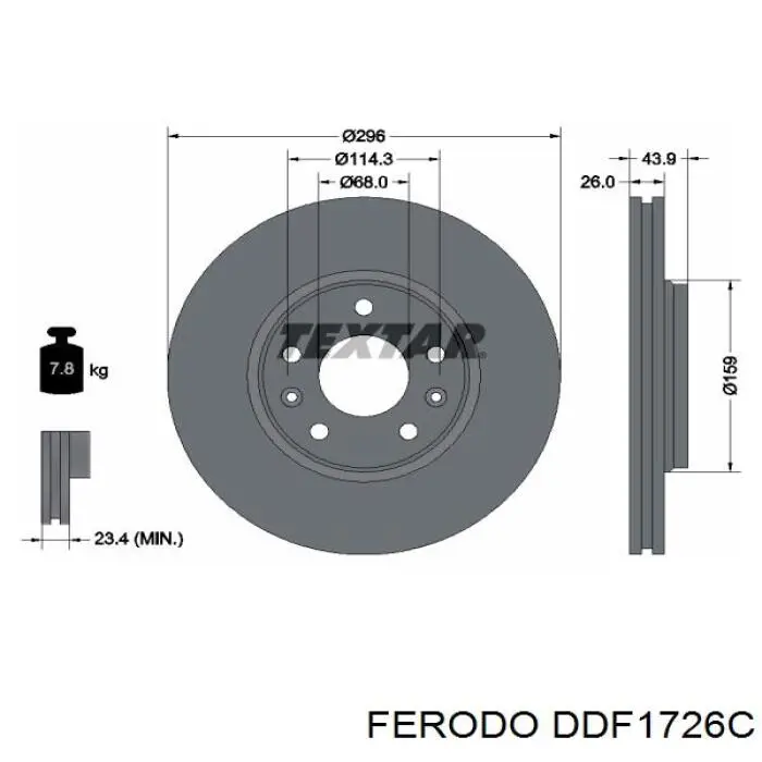 Купить DDF1726C Ferodo Ротор тормозной