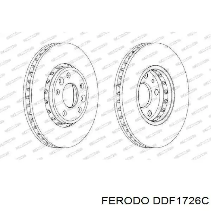 Передние тормозные диски DDF1726C Ferodo