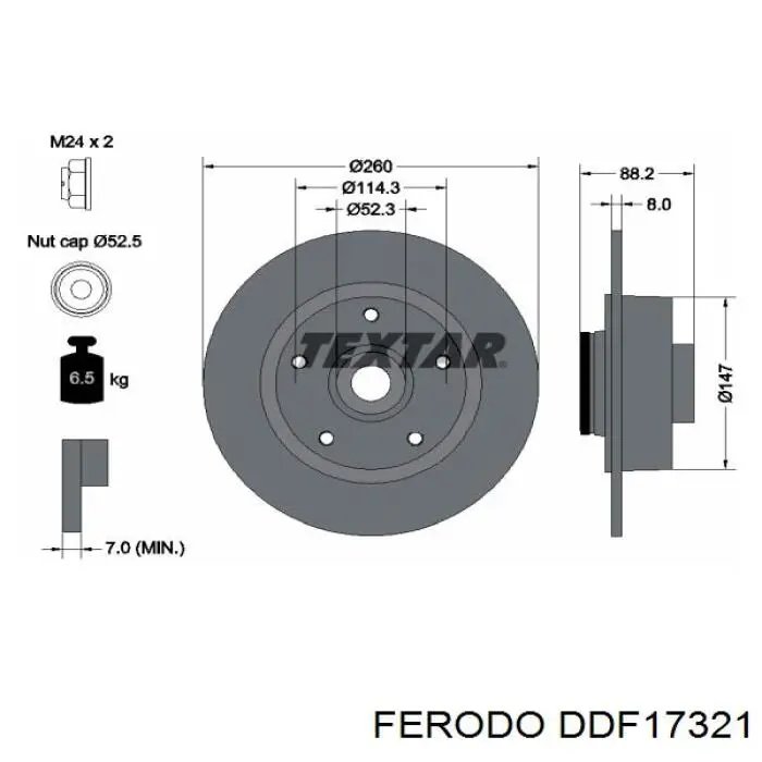 Задний тормозной диск Ferodo DDF17321 цена, от 121.13 USD